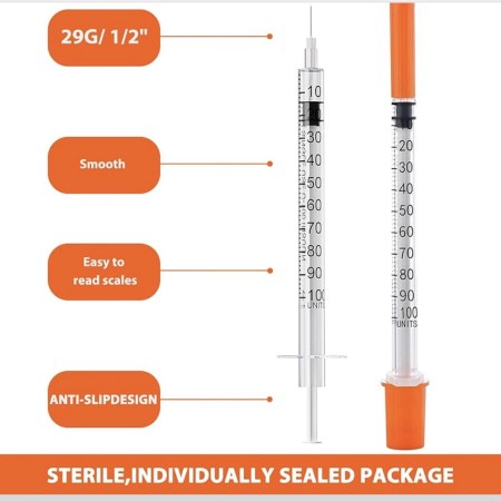 1cc 29 Gauge Insulin Syringes (30 Count)